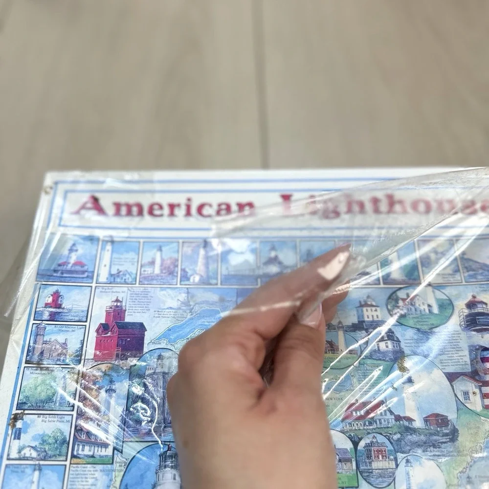VTG American Lighthouses 1000 Piece Puzzle White Mountain 1997 Sealed USA NIB!!‎